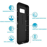 Speck Products Presidio Grip Cell Phone Case for Samsung Galaxy S8 Plus - Black/Black