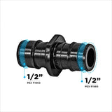 Supply Giant GQQDQ0012 PEX-A Coupling Pipe Fitting; Plastic Poly Alloy; 1/2'’ Expansion Barb; Black