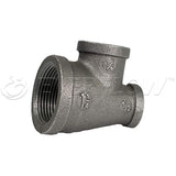 SUPPLY GIANT CNSU1405 Black Malleable Three Size Reducing Tee with Female Threaded Fitting, 1-1/4 in. x 1/2 in. x 3/4