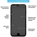 BodyGuardz - Pure 2 Glass Screen Protector, Ultra-Thin Tempered Glass Screen Protection for Apple iPhone 6 Plus/6s Plus/7 Plus/8 Plus - CASE Friendly