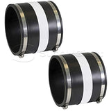 Supply Giant 6I5Jx2 Flexible Pvc Coupling with Stainless Steel Clamps 8 inch Black (pack of 2)