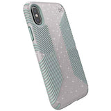 Speck Products Presidio Grip + Glitter iPhone Xs/iPhone X Case, Whitestone Grey Glitter/Blue (131550-8537)