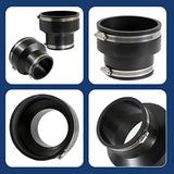 Supply Giant 6I5Ix2 Flexible Pvc Reducing Coupling with Stainless Steel Clamps 6 x 4 inch Black (pack of 2), 6 x 4