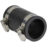Supply Giant 6I45 Flexible Pvc Coupling with Stainless Steel Clamps, 1-1/4", Black