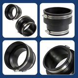 Supply Giant 6I59 Flexible Pvc Reducing Coupling with Stainless Steel Clamps, 5" x 4", Black