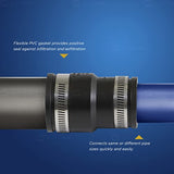 Supply Giant 6I4Jx2 Flexible PVC Reducing Coupling with Stainless Steel Clamps 1-1/2 x 1-1/4 inch Black (Pack of 2), 1-1/4