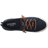 Sperry Womens Crest Vibe Linen Sneaker, Navy, 10