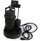 Supply Giant TQIQ34 1/2 Horse Power Submersible Sump Pump with Automatic Float Switch, Black