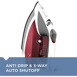 Black+Decker Vitessa Advanced Steam Stainless Soleplate Cranberry Iron, Red