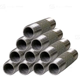 Supply Giant OQHM3855-10 Pre Cut Industrial Steel Nipple, Malleable Connectors, Used to Build Vintage Furniture, Threaded Pipes and Fittings, 3/8'' x 5-1/2'', Galvanized (Pack of 10, 5-1/2", 10 Pack