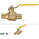 SUPPLY GIANT 405Q001-2 Full Port x PEX Barb Ball Valve Water Shut Off with Drain, 1 Inch, Brass (Pack of 2}