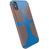 Speck Products iPhone Xs Max Case, CandyShell Grip, Skydive Blue/Pumpkin Orange