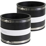 Supply Giant 6I5Jx2 Flexible Pvc Coupling with Stainless Steel Clamps 8 inch Black (pack of 2)