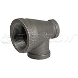 SUPPLY GIANT CNSU1405 Black Malleable Three Size Reducing Tee with Female Threaded Fitting, 1-1/4 in. x 1/2 in. x 3/4