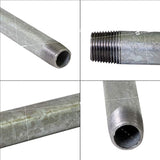 Supply Giant OQHM3810-4 Pre Cut Industrial Steel Nipple, Malleable Connectors, Used To Build Vintage Furniture, Threaded Pipes and Fittings, 3/8'' x 10", Galvanized (Pack of 4), 3/8" x 10", 4 Pack