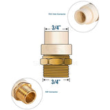 Supply Giant CSDQN056 Male x PVC Adapter Transition Pipe Fitting Durable Over Molded One-Piece Design 3/4 in. Lead Free Brass