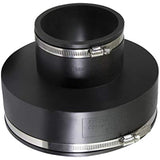 Supply Giant 6I62 Flexible Pvc Reducing Coupling with Stainless Steel Clamps, 8" x 4", Black