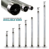 Supply Giant QDHM1130 Steel, Pre Cut Industrial Pipe Schedule 40 Threaded Fitting, 1-1/4" x 30", Galvanized