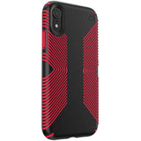 Speck Products Presidio Grip iPhone Xs Max Case, Black/Dark Poppy Red (117106-C305)