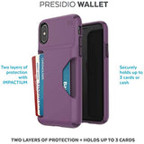 Speck Products Presidio Wallet iPhone Xs/iPhone X Case, Cabbage Purple/Vintage Purple