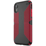 Speck Products Presidio Grip iPhone Xs Max Case, Black/Dark Poppy Red (117106-C305)