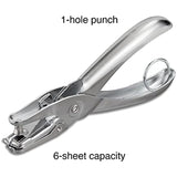 Staples 146308 1-Hole Punch 5 Sheet Capacity Silver (10573-Cc)