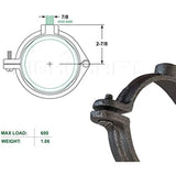 HIGHCRAFT HINGB-04-5 Industrial Decor Hinged Split Ring Pipe Hanger 4 in. Malleable Iron, with 7/8 in. Threaded Rod Fitting, Vintage Mounting Bracket for Tubing, Shower Curtain, Tiki Torch (5 Pack)