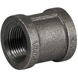 Supply Giant CNMS0034 1/2"" Black Malleable Iron Straight Left/Right Coupling"