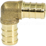 Supply Giant QYMO0058-OM x PEX 90 Degree Elbow Barb Pipe Fitting 5/8" Brass, 5/8 Inch