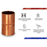 Supply Giant DDSD0058 Straight Copper Coupling With Sweat Sockets And With Rolled Tube Stop, 5/8 Inch