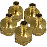 SUPPLY GIANT FQGB3410-5 PEX Barb x Female Pipe Thread Adapter Fitting, 3/4 x 1, Brass