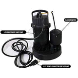 Supply Giant TQIQ34 1/2 Horse Power Submersible Sump Pump with Automatic Float Switch, Black