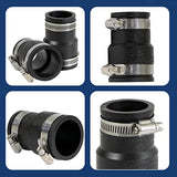 Supply Giant 6I4Jx2 Flexible PVC Reducing Coupling with Stainless Steel Clamps 1-1/2 x 1-1/4 inch Black (Pack of 2), 1-1/4