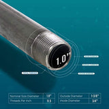 Supply Giant QDHM1048 48" Long Pre-Cut Galvanized Pipe with 1" Nominal Size Diameter