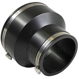 Supply Giant 6I5I Flexible Pvc Reducing Coupling with Stainless Steel Clamps, 6 x 4 Inch, Black, 6 x 4