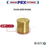 Supply Giant FQQM0038-5 PEX Barb Plug End Cap Pipe Fitting, 3/8", Brass