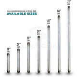 Supply Giant QDHM1048 48" Long Pre-Cut Galvanized Pipe with 1" Nominal Size Diameter