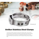 SUPPLY GIANT QYLU-DS34-70 Oetiker Style Pinch Clamps Pex Cinch Rings 1/2 INCH, Stainless Steel Pack of 50