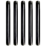 Supply Giant QDCM1218-5 1/2 Inch Black Steel Pipe, Threaded Half Inch Malleable Fitting Build DIY Vintage Furniture, 1/2" x 18" (Pack Of 5), 5 Pack