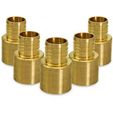Supply Giant QTGB3434-5 Female Sweat Copper Adapter X Pex Barb Pipe Fitting, 3/4'' x 3/4'', Brass, 5 pack
