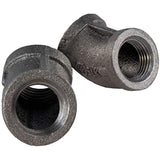 SUPPLY GIANT CNGG0100 1" 45 Degree Malleable Iron Elbow Fitting for High Pressures with Female Thread Connects and Black Finish, 1