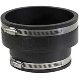 Supply Giant 6I59 Flexible Pvc Reducing Coupling with Stainless Steel Clamps, 5" x 4", Black