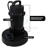 Supply Giant TQIQ34 1/2 Horse Power Submersible Sump Pump with Automatic Float Switch, Black