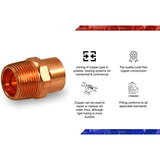 Supply Giant DDNA0125 Male Adapter Fitting with C X M Connections, 1-1/4, Copper