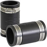 Supply Giant 6I45 Flexible Pvc Coupling with Stainless Steel Clamps, 1-1/4", Black