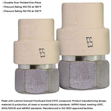 Supply Giant TTDQG300 Female x CPVC Adapter Transition Pipe Fitting; Durable Over Molded One-Piece Design; 1 in.; Lead Free Stainless Steel