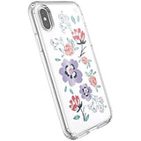 Speck Products Presidio Clear + Print iPhone Xs/iPhone X Case, CanopyFloral Lavender/Clear (117131-7554)