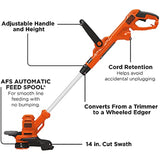 BLACK+DECKER String Trimmer with Auto Feed, Electric, 6.5-Amp, 14-Inch (BESTA510)