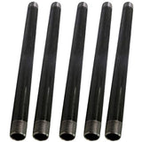 Supply Giant 3/4 Inch x 60 Inch Black Steel Pipe, Threaded Three Quarter Inch Malleable Fitting Build DIY Vintage Furniture, (Pack Of 5)