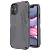 Speck Products Presidio2 Grip Case, Compatible with iPhone 11, Graphite Grey/Cathedral Grey/Black/Blood Red